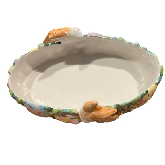 Fitz and Floyd Ceramic Dish “Painting Easter Eggs”, Easter| Spring|Vintage|Candy - Picture 5 of 12
